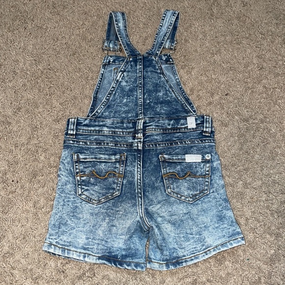 7 for all mankind baby acid wash overall shorts - Picture 3 of 9